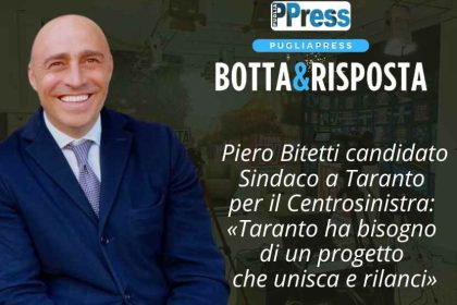 "Piero Bitetti candidato sindaco Taranto durante l'intervista Botta e Risposta"