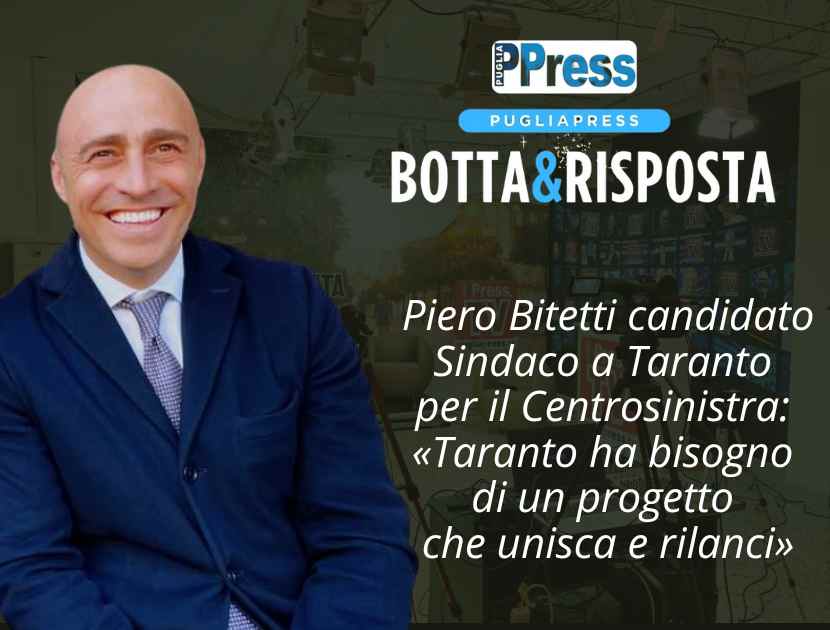 "Piero Bitetti candidato sindaco Taranto durante l'intervista Botta e Risposta"