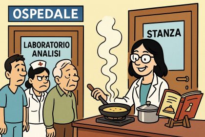 laboratorio analisi Martina Franca, dottoressa chiusa in stanza, corsi di cucina in ospedale