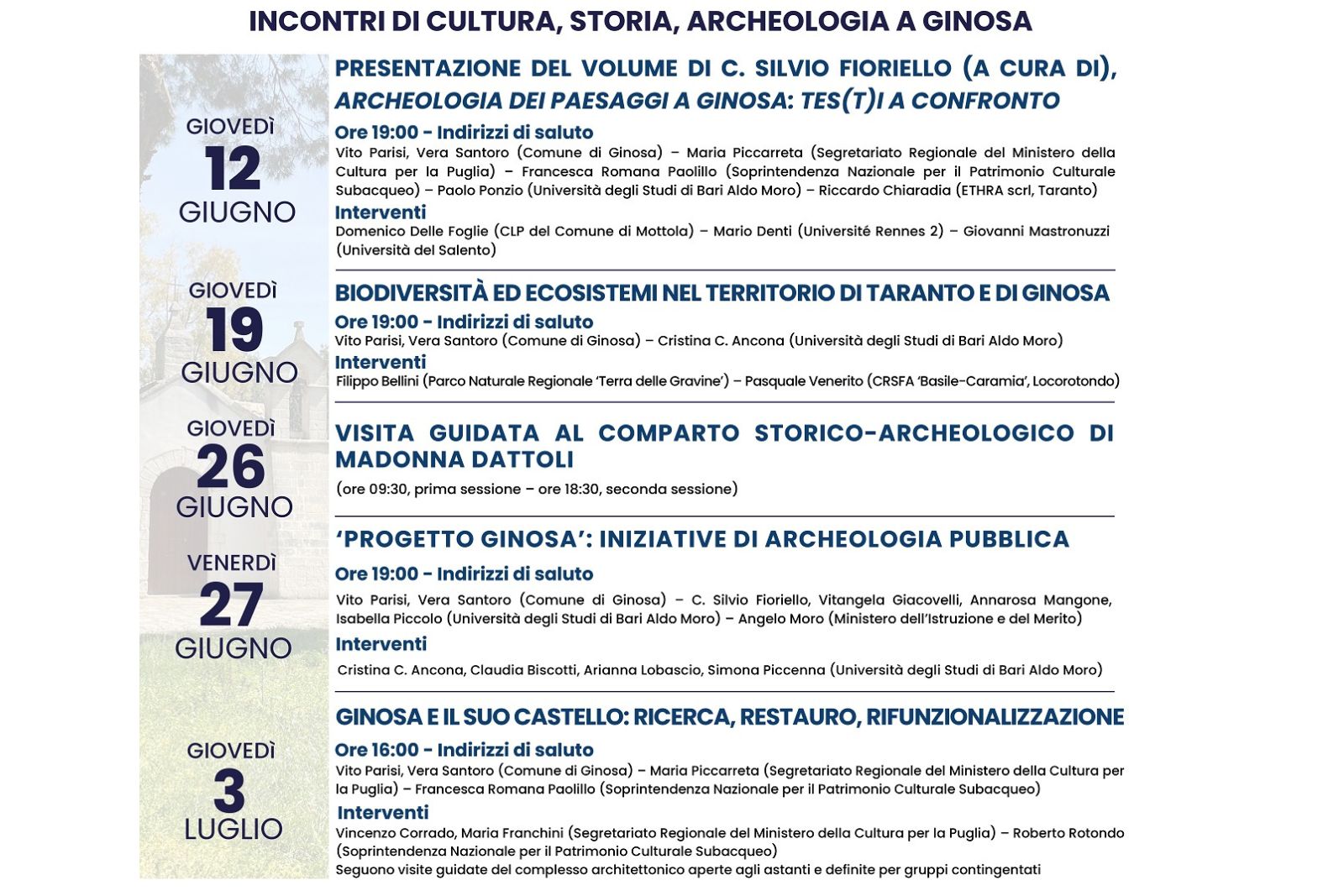 : Visita guidata del Progetto Ginosa Archeologia e Paesaggi nel sito di Madonna Dattoli