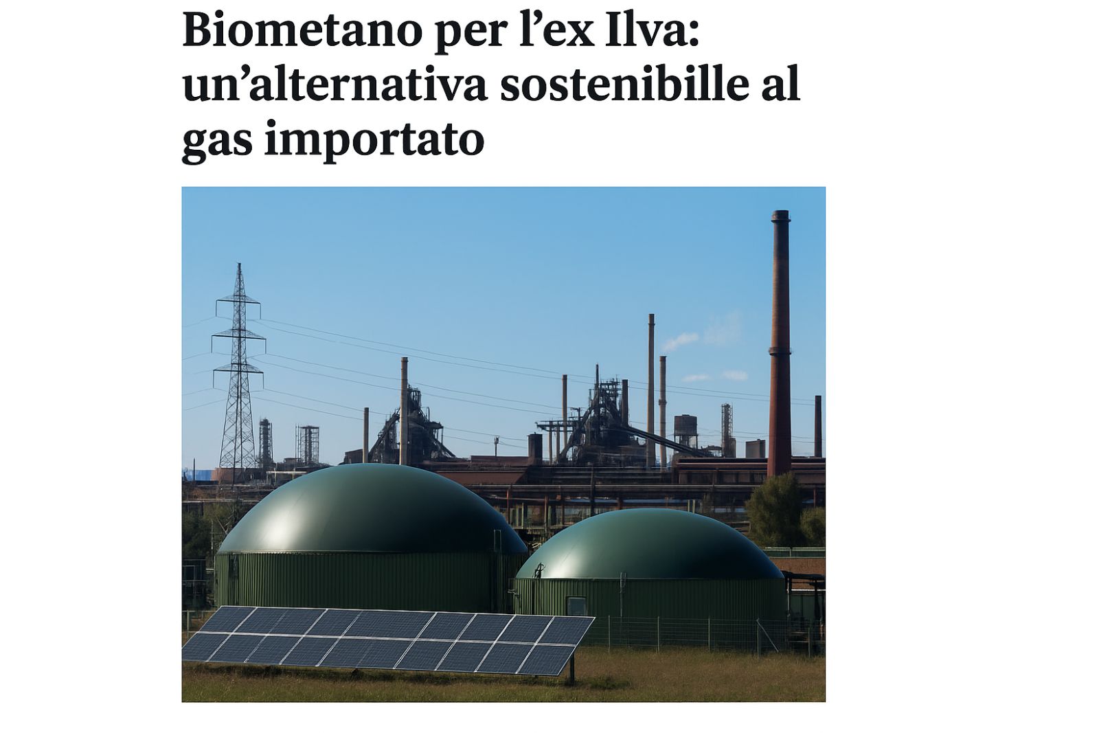 impianto ex Ilva di Taranto e uso del biometano per la transizione ecologica