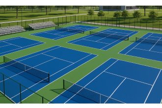 Campi da tennis Giochi del Mediterraneo verde e blu al Centro Magna Grecia di Taranto