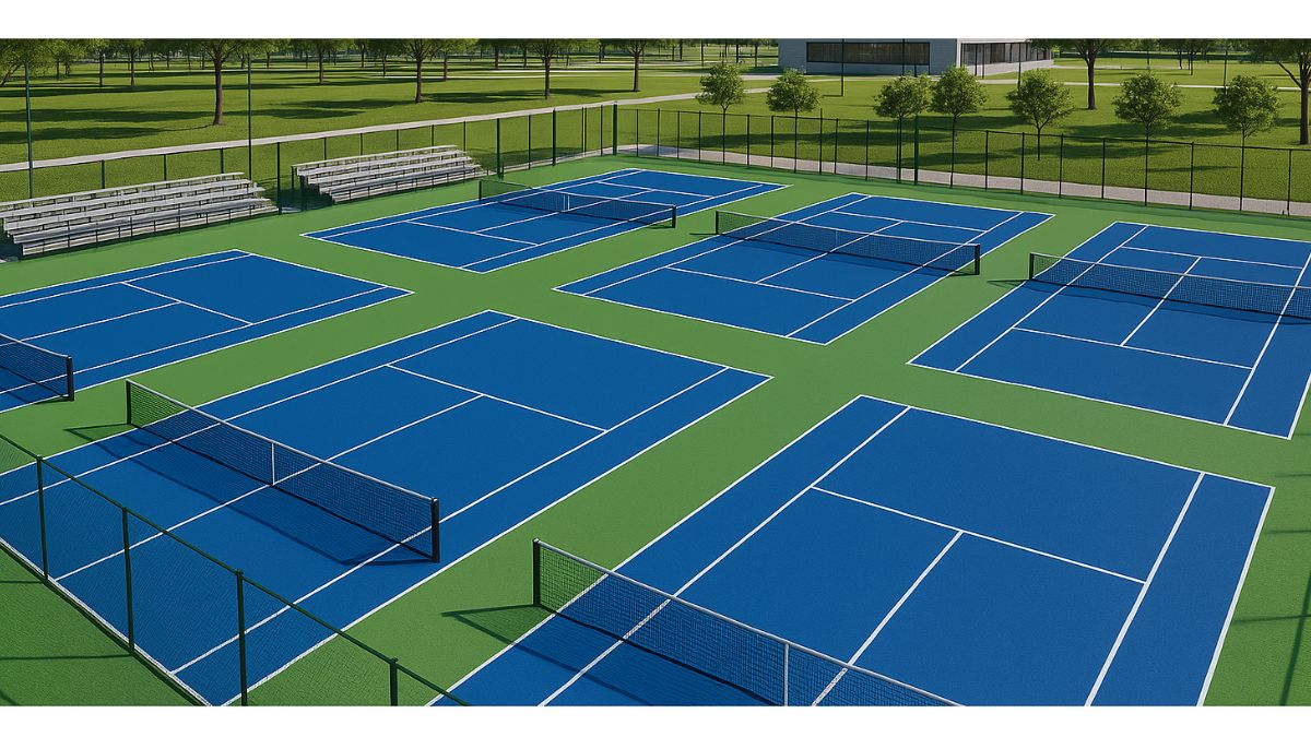Campi da tennis Giochi del Mediterraneo verde e blu al Centro Magna Grecia di Taranto