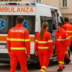 volontari in azione nel servizio 118 Taranto durante un’emergenza