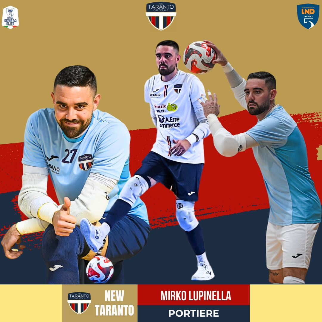Portiere Mirko Lupinella della New Taranto Calcio a 5 durante una parata