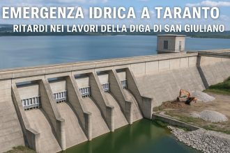 Una foto della Diga di San Giuliano o delle operazioni di manutenzione in corso.