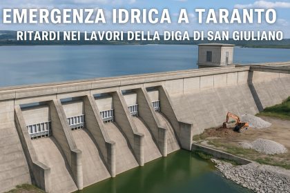 Una foto della Diga di San Giuliano o delle operazioni di manutenzione in corso.