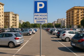 Veduta del parcheggio Mezzacapo Taranto pronto per la riapertura ai cittadini