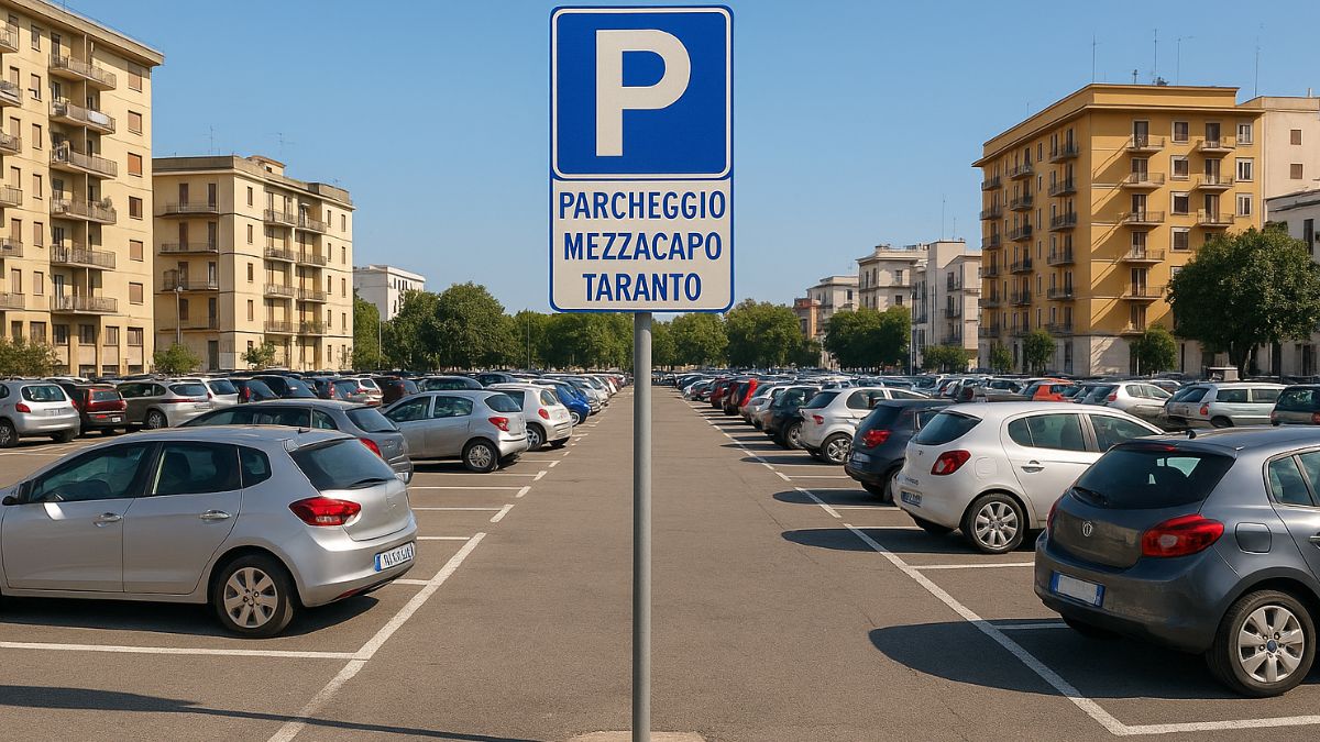 Veduta del parcheggio Mezzacapo Taranto pronto per la riapertura ai cittadini