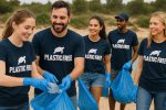 Volontari Plastic Free durante attività contro l’inquinamento da plastica a Taranto