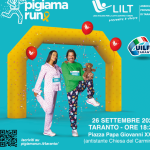 Partecipanti alla Pigiama Run 2025 a Taranto per i bambini dell’Oncoematologia Pediatrica