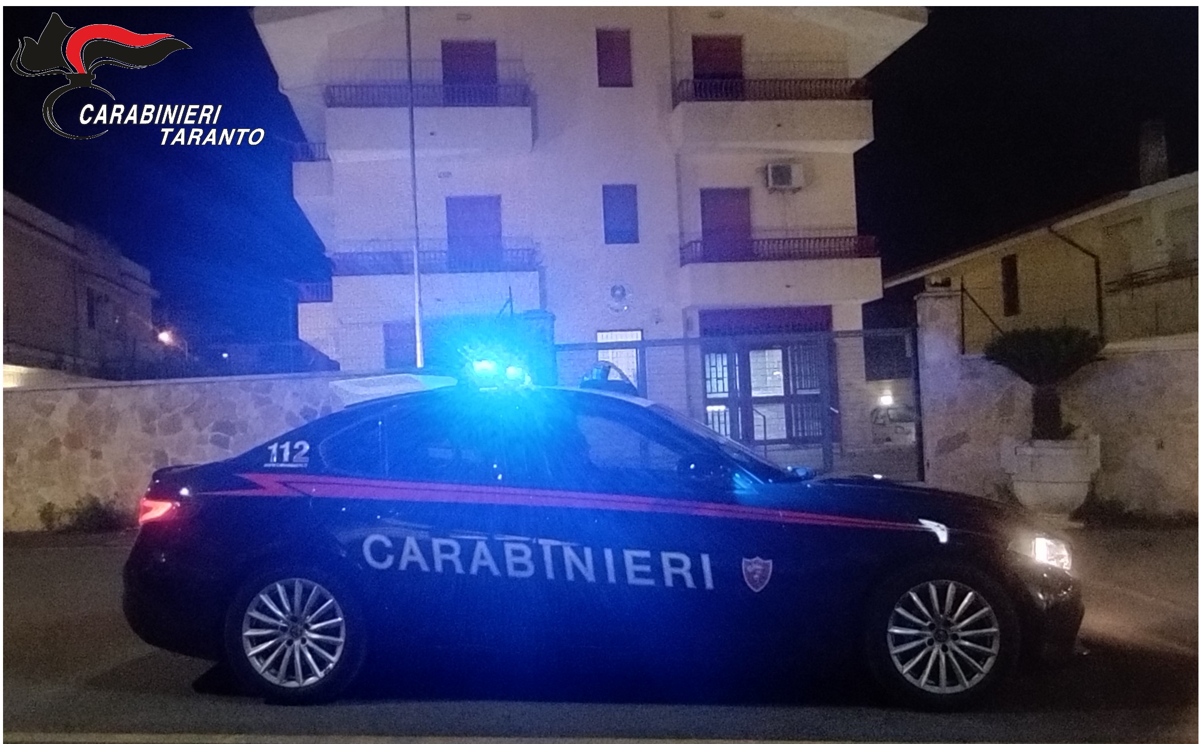 Carabinieri in azione a Pulsano durante operazione con armi e droga