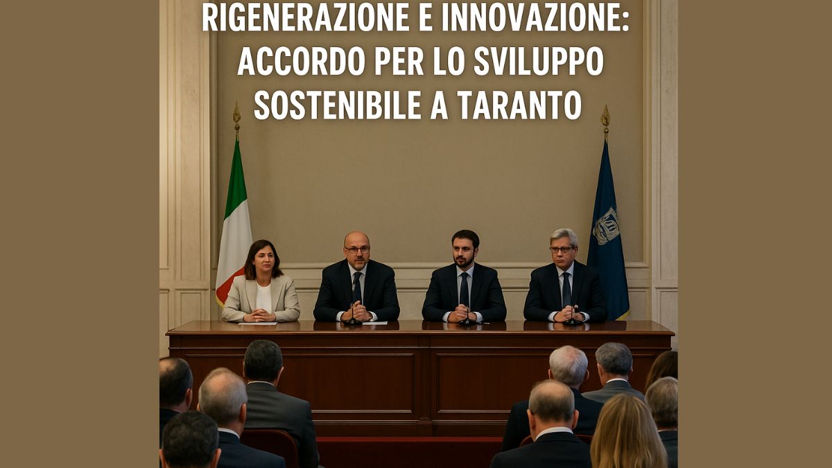 Rigenerazione e Innovazione Taranto conferenza stampa accordo sviluppo sostenibile