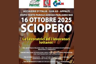 sciopero ex Ilva Taranto con corteo verso il Comune