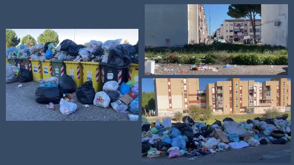Accumulo di rifiuti nel quartiere Paolo VI invaso dai rifiuti a Taranto