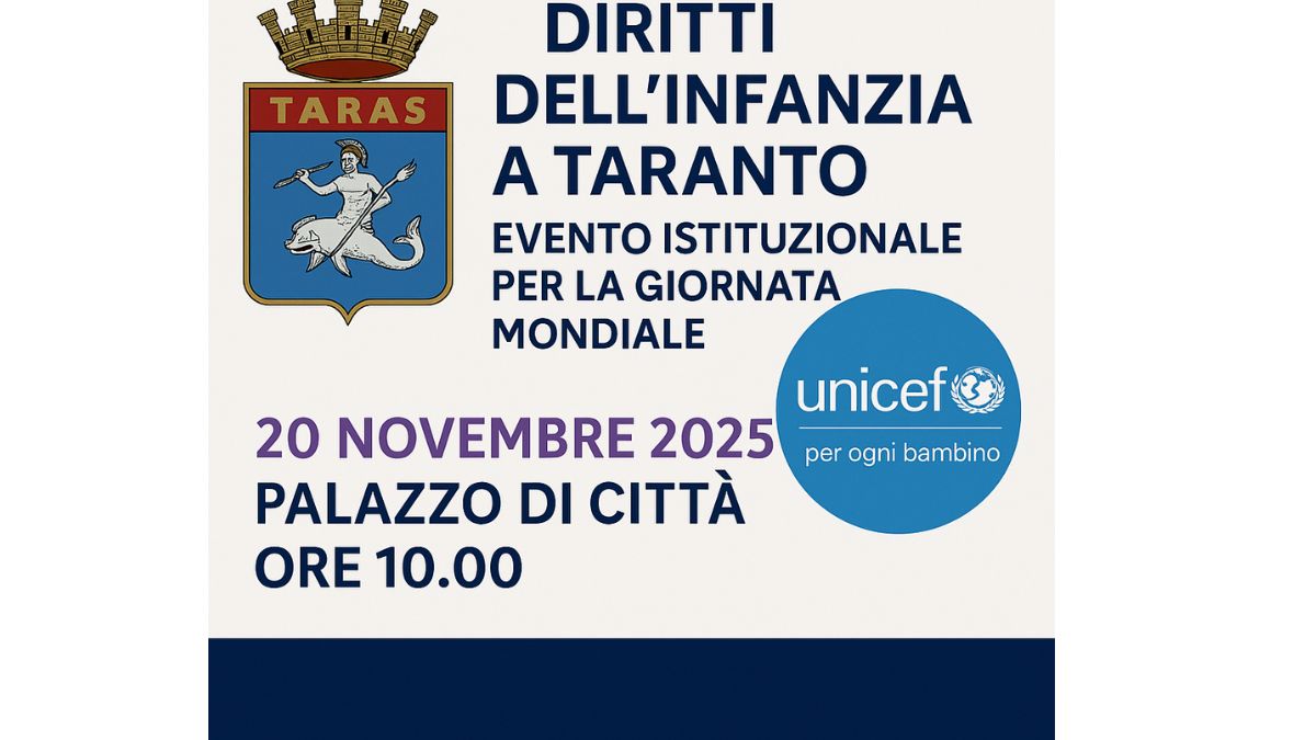 Evento sui diritti dell’infanzia a Taranto per la Giornata internazionale 2025