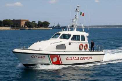 Guardia Costiera in azione durante un controllo per pesca vietata nel Mar Grande di Taranto