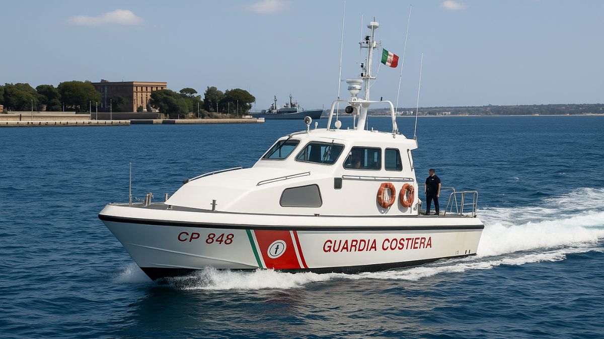 Guardia Costiera in azione durante un controllo per pesca vietata nel Mar Grande di Taranto