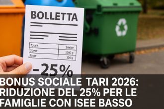 bonus sociale TARI 2026 riduzione bolletta rifiuti per famiglie con ISEE basso
