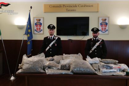 sequestro in deposito di droga a Ginosa durante operazione dei Carabinieri