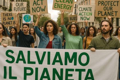 manifestazione ambientale con cittadini in piazza a Taranto