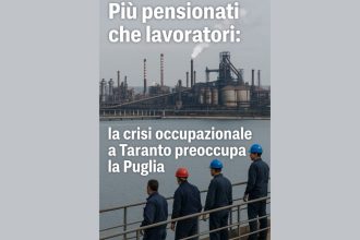più pensionati che lavoratori a Taranto, crisi occupazionale in Puglia