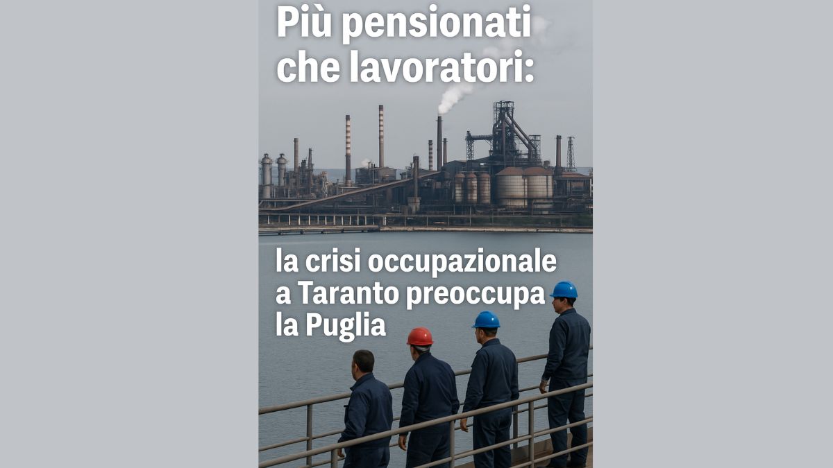 più pensionati che lavoratori a Taranto, crisi occupazionale in Puglia