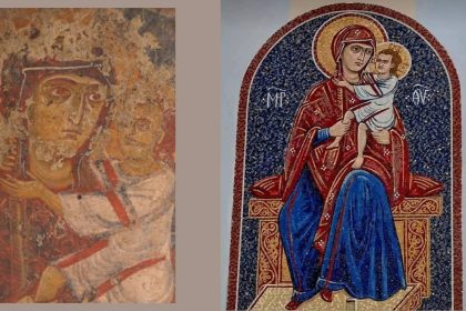 Affresco della Madonna di Crispiano nella chiesa rupestre di Santa Maria