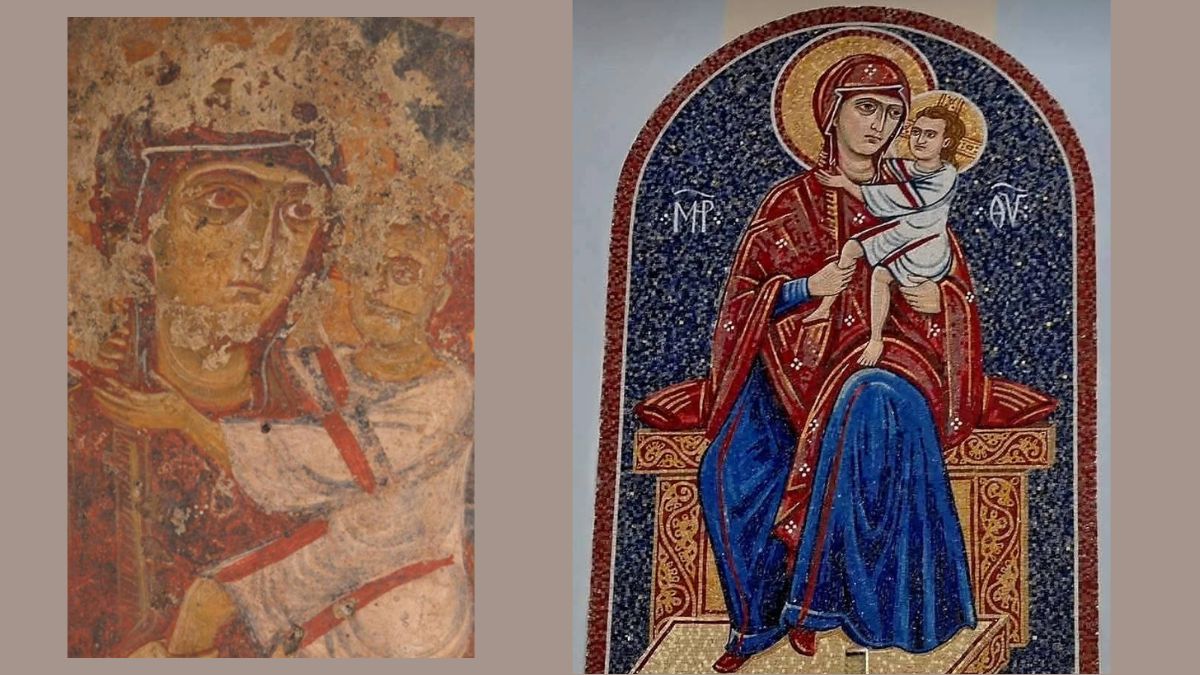 Affresco della Madonna di Crispiano nella chiesa rupestre di Santa Maria