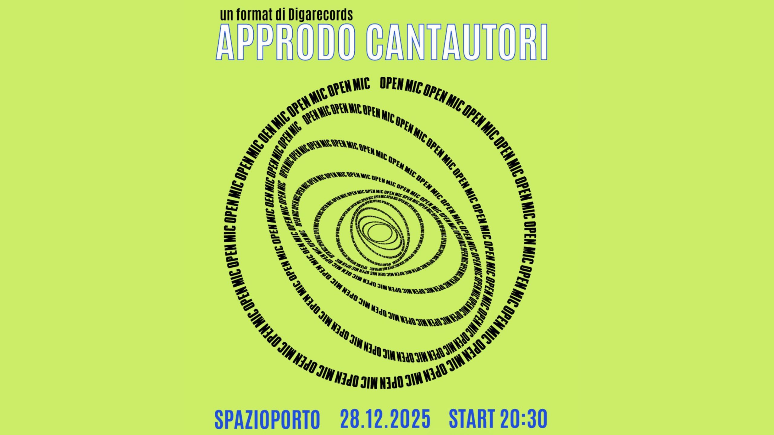 Approdo Cantautori open mic musicale a Spazioporto