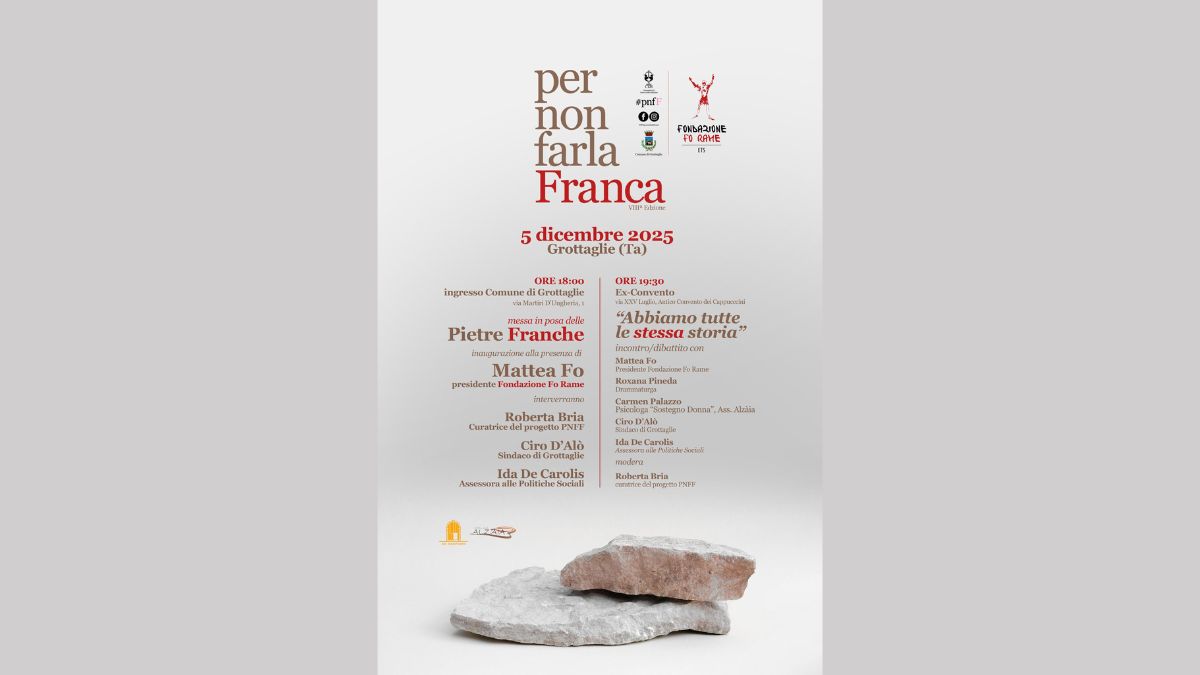 Pietra Franca a Grottaglie come simbolo contro la violenza di genere