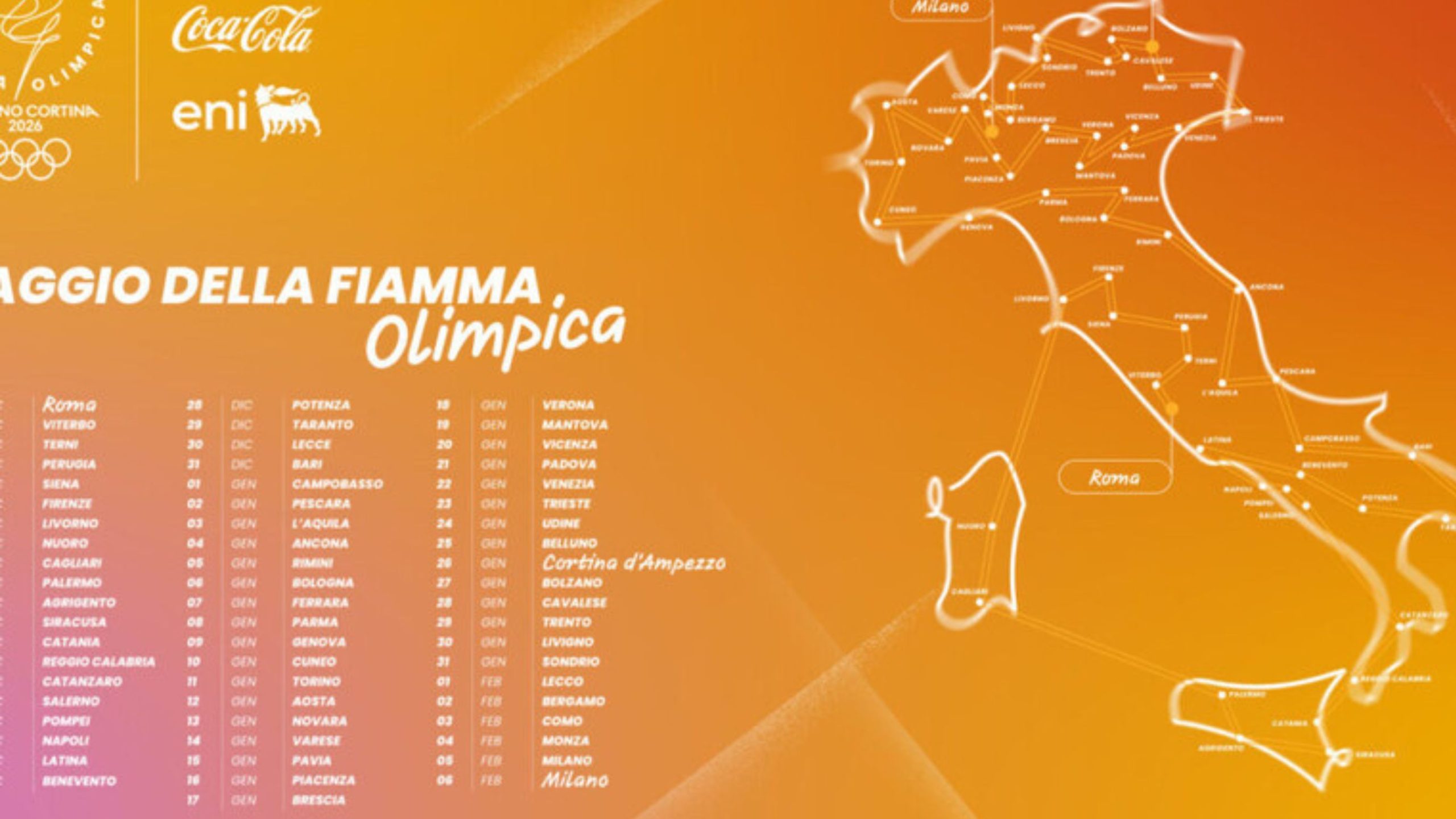 Viaggio della Fiamma Olimpica 2026 in Puglia durante la tappa finale a Taranto