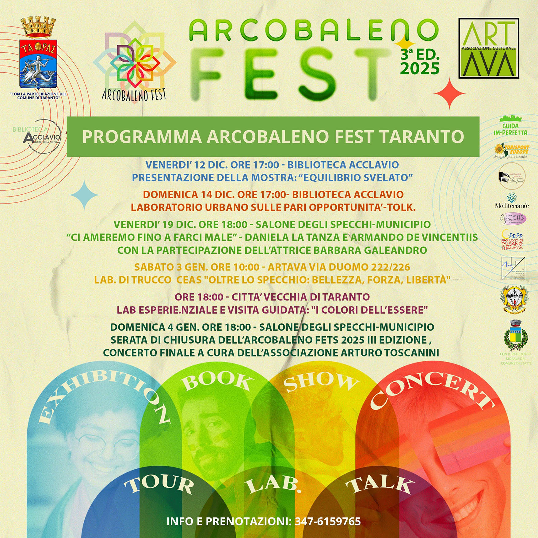 Eventi culturali in Puglia all’Arcobaleno Fest 2025 a Taranto
