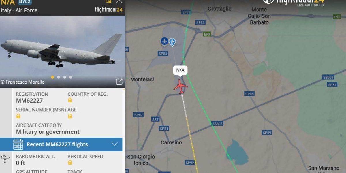 Boeing KC-767A a Grottaglie in pista all’aeroporto di Grottaglie