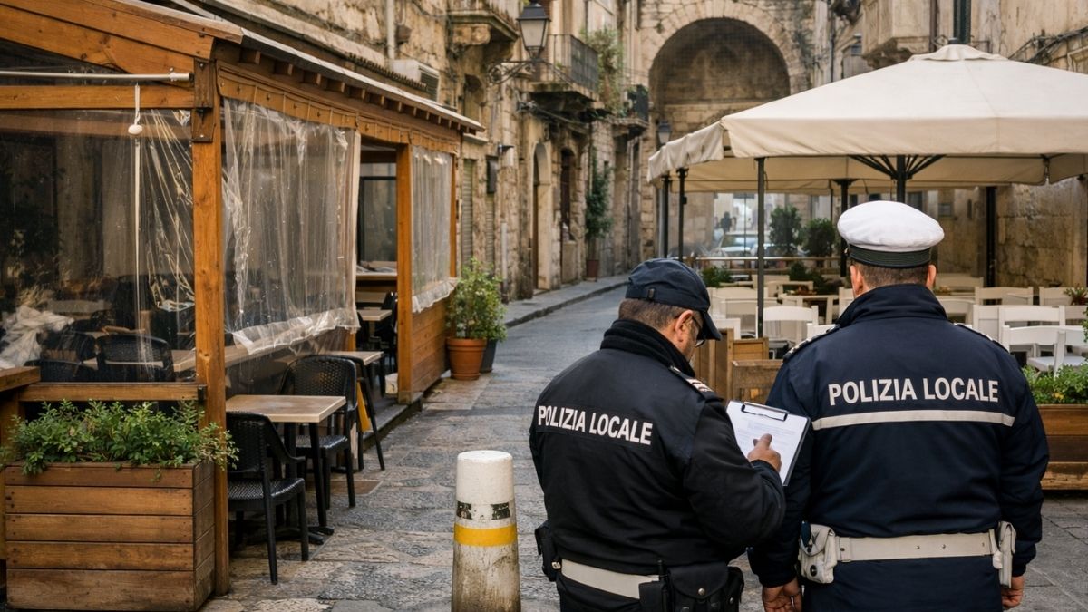 Dehors senza autorizzazione in Città Vecchia a Taranto, controlli sul suolo pubblico