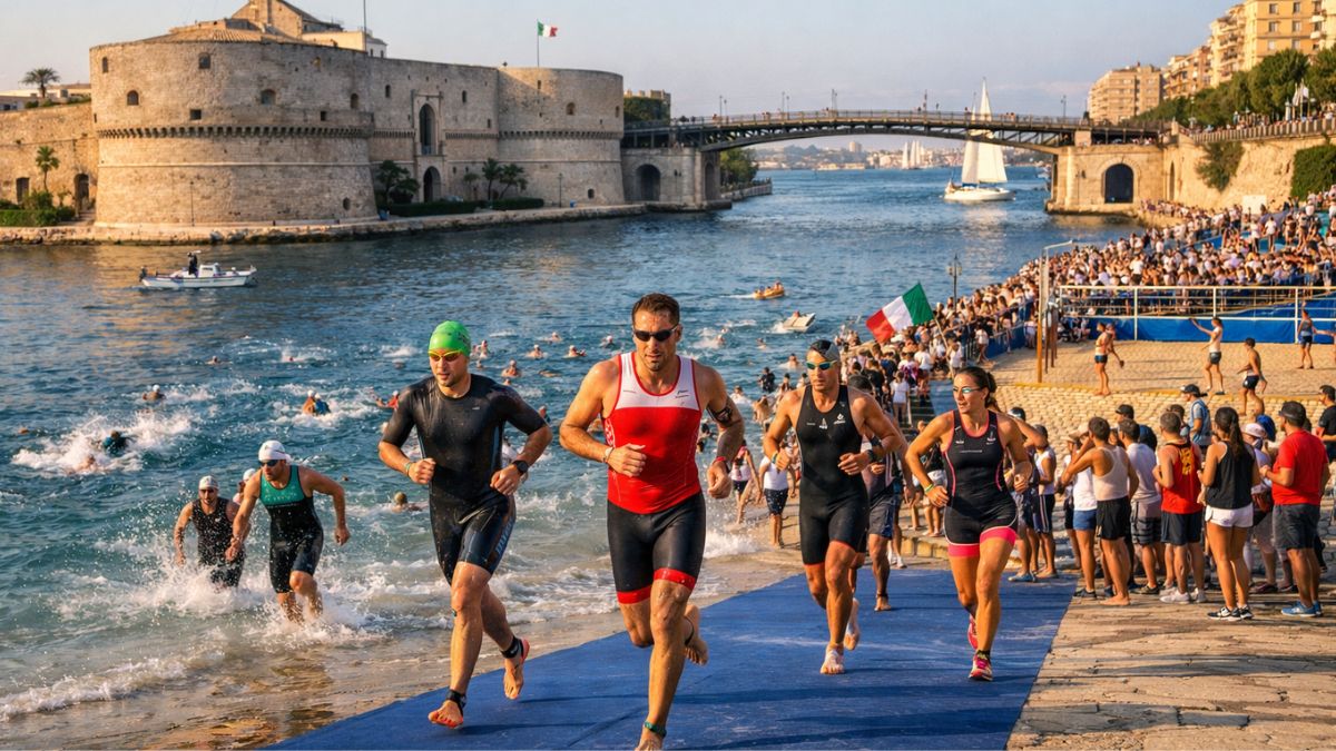 Evento sportivo a Taranto in vista del calendario eventi sportivi 2026- Immagine generata digitalmente a scopo illustrativo.