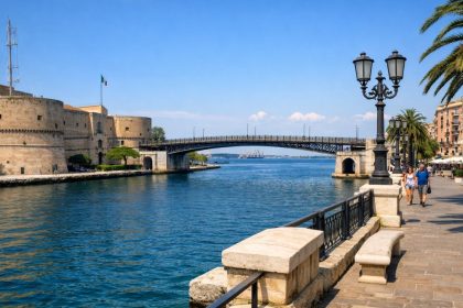 Lungomare di Taranto con Ponte Girevole in vista dei Giochi del Mediterraneo